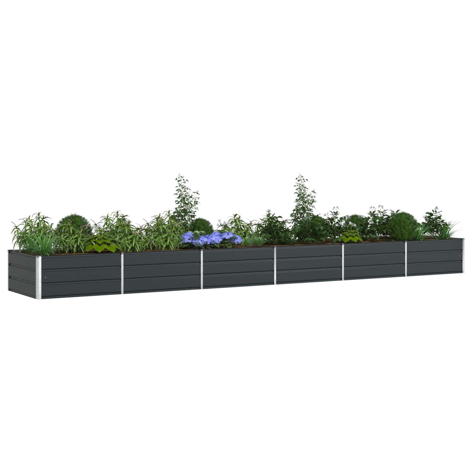 Fioriera Antracite 580 x 100 x 45 cm Acciaio zincato