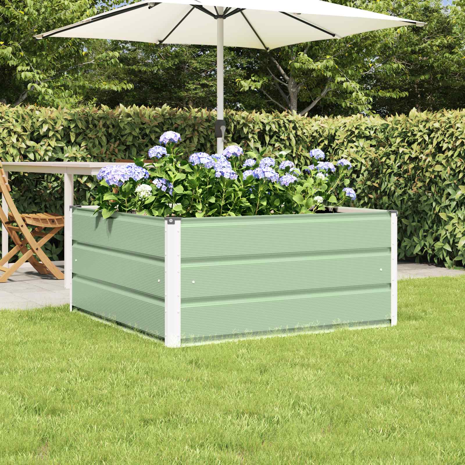 Fioriera Verde Pastello 100 x 100 x 45 cm Acciaio