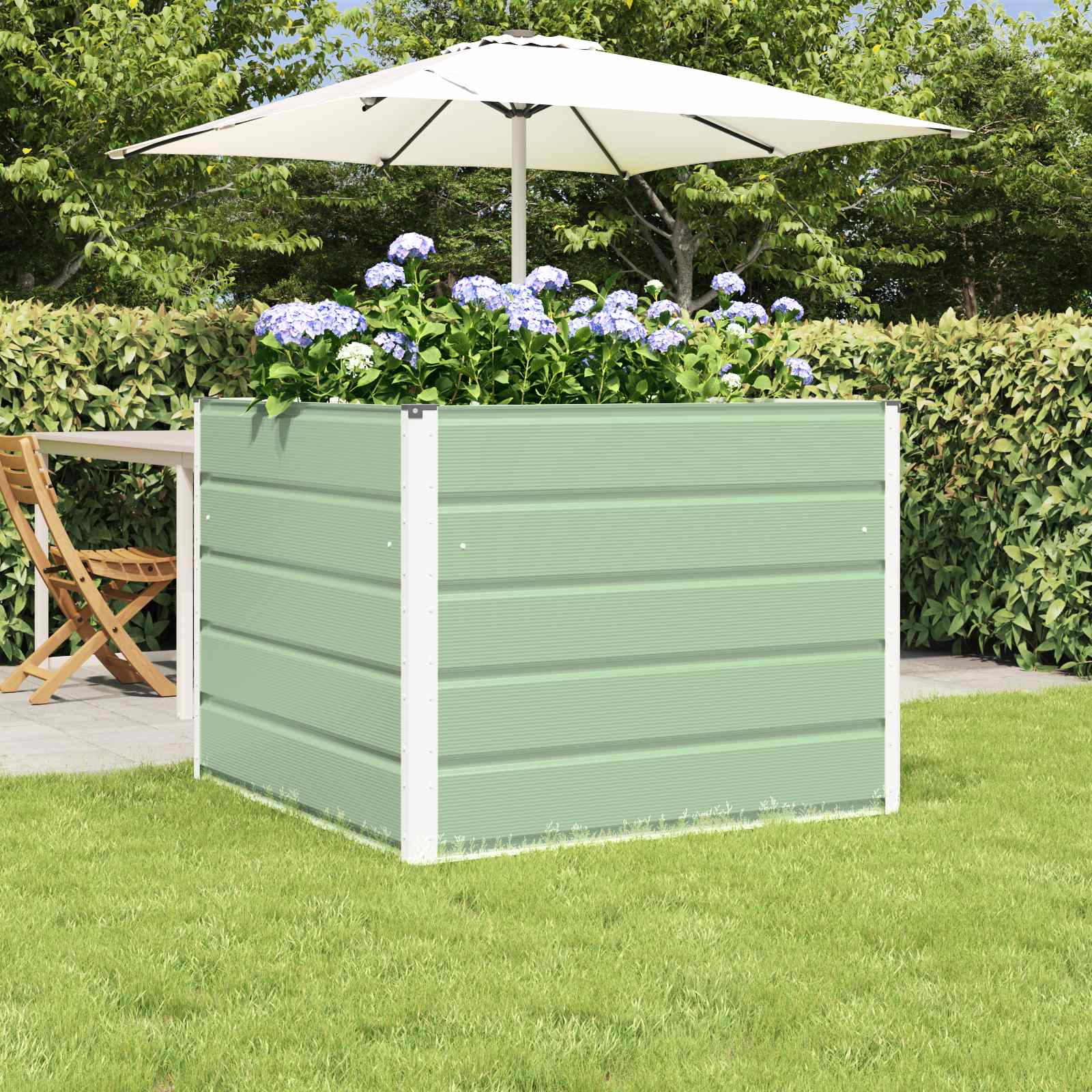 Fioriera Verde Pastello 100 x 100 x 75 cm Acciaio