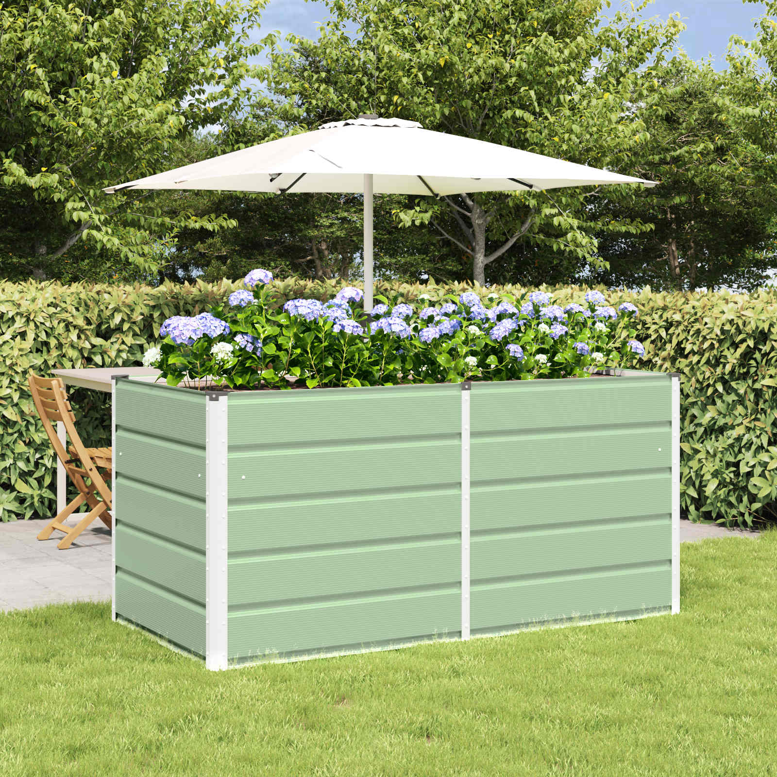 Fioriera Verde 160 x 80 x 75 cm Acciaio