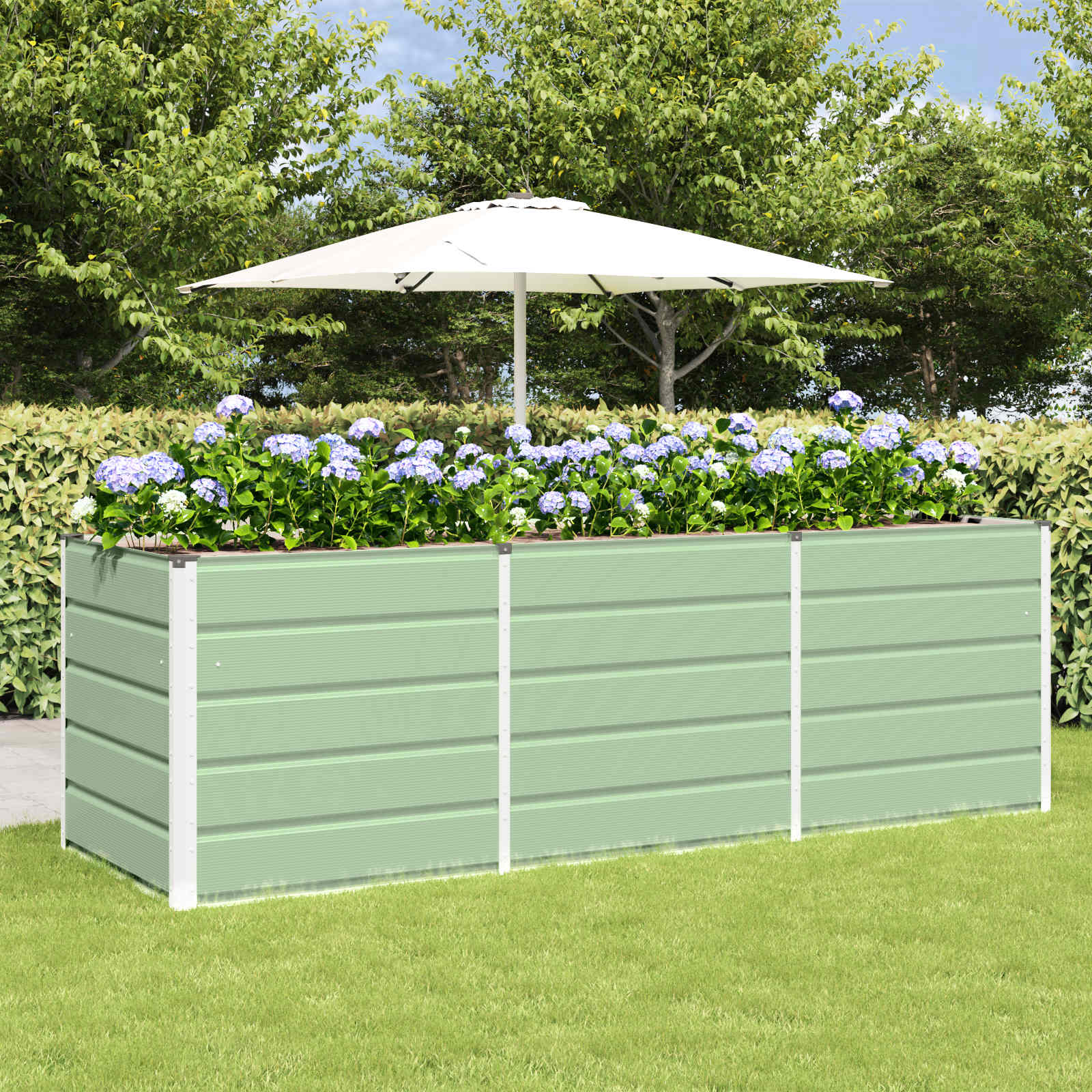 Fioriera Verde 240 x 80 x 75 cm Acciaio