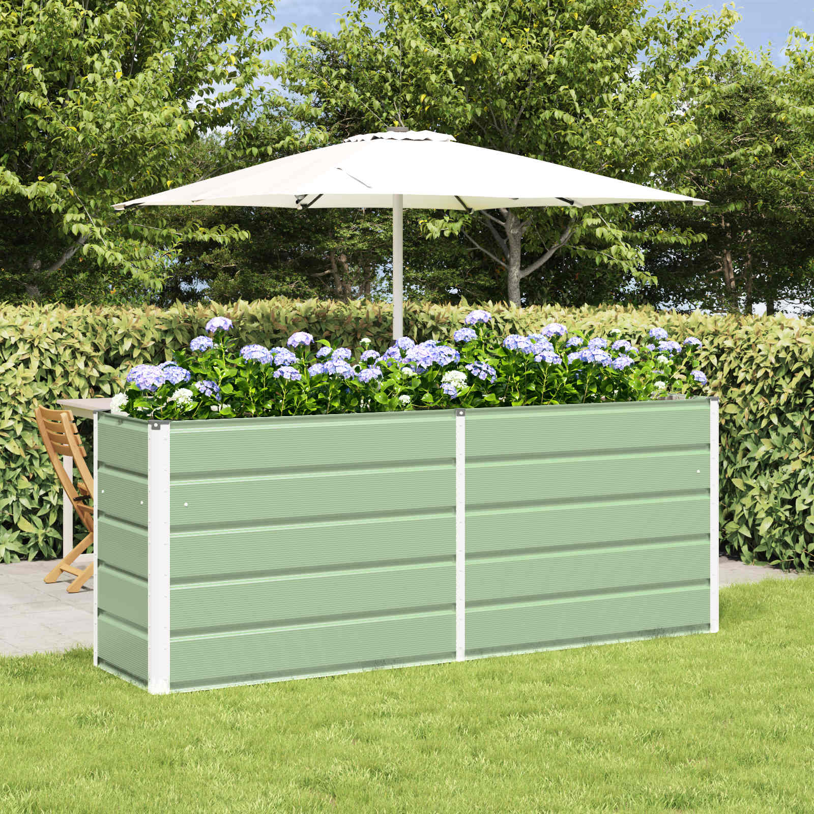 Fioriera Verde Pastello 195 x 50 x 77 cm Acciaio zincato