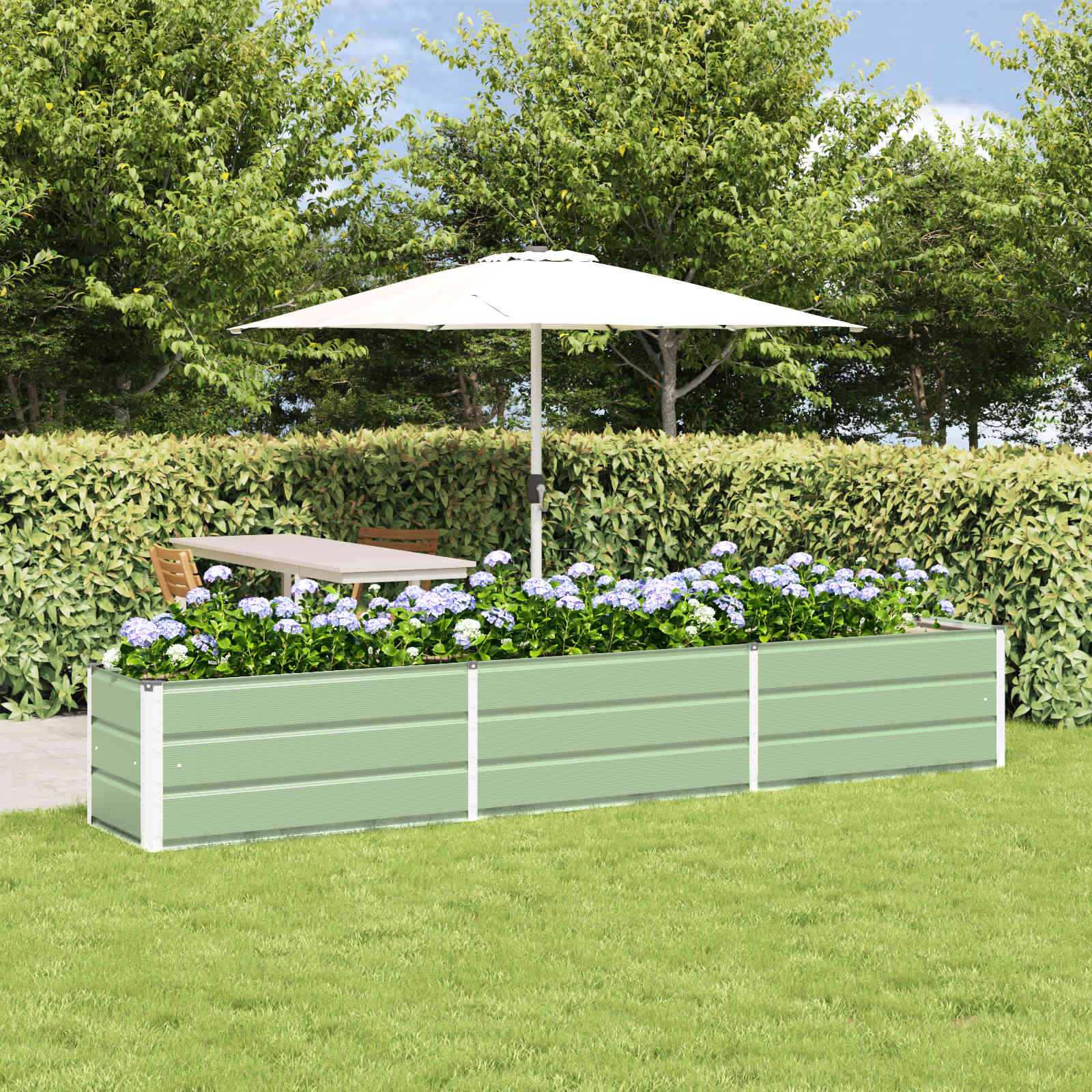 Fioriera Verde Pastello 290 x 50 x 45 cm Acciaio zincato