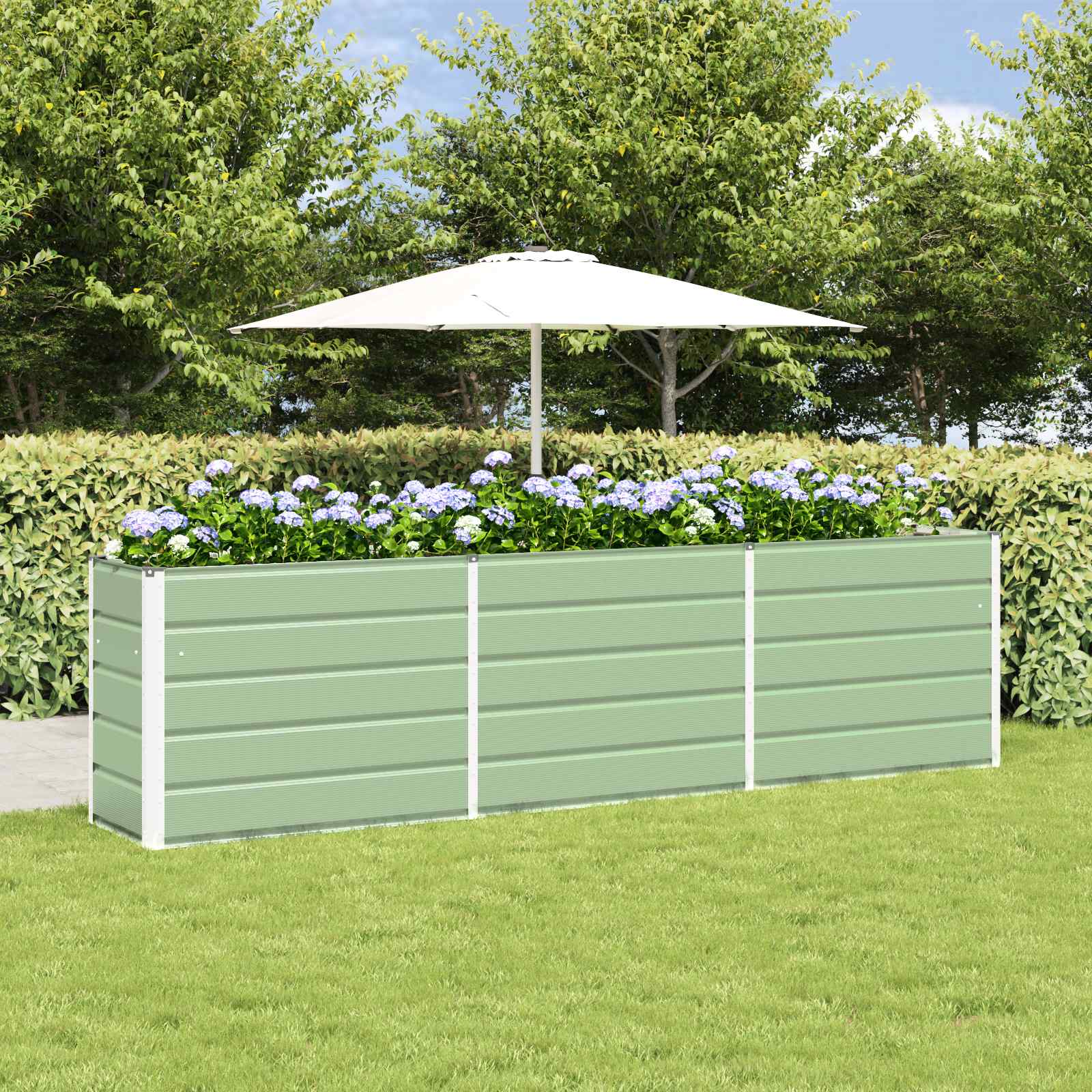 Fioriera Verde Pastello 290 x 50 x 75 cm Acciaio zincato