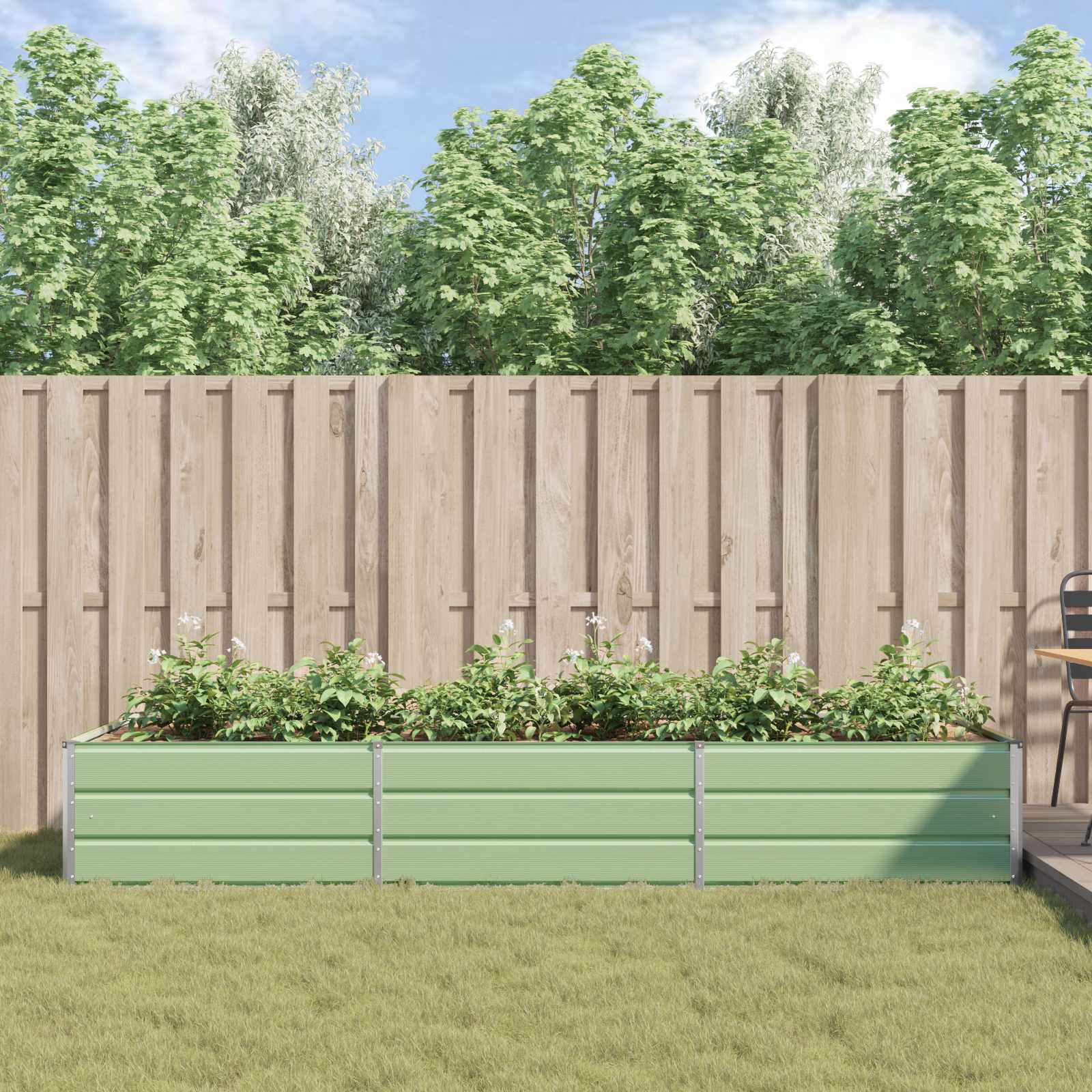 Fioriera Verde Pastello 290 x 100 x 45 cm Acciaio zincato