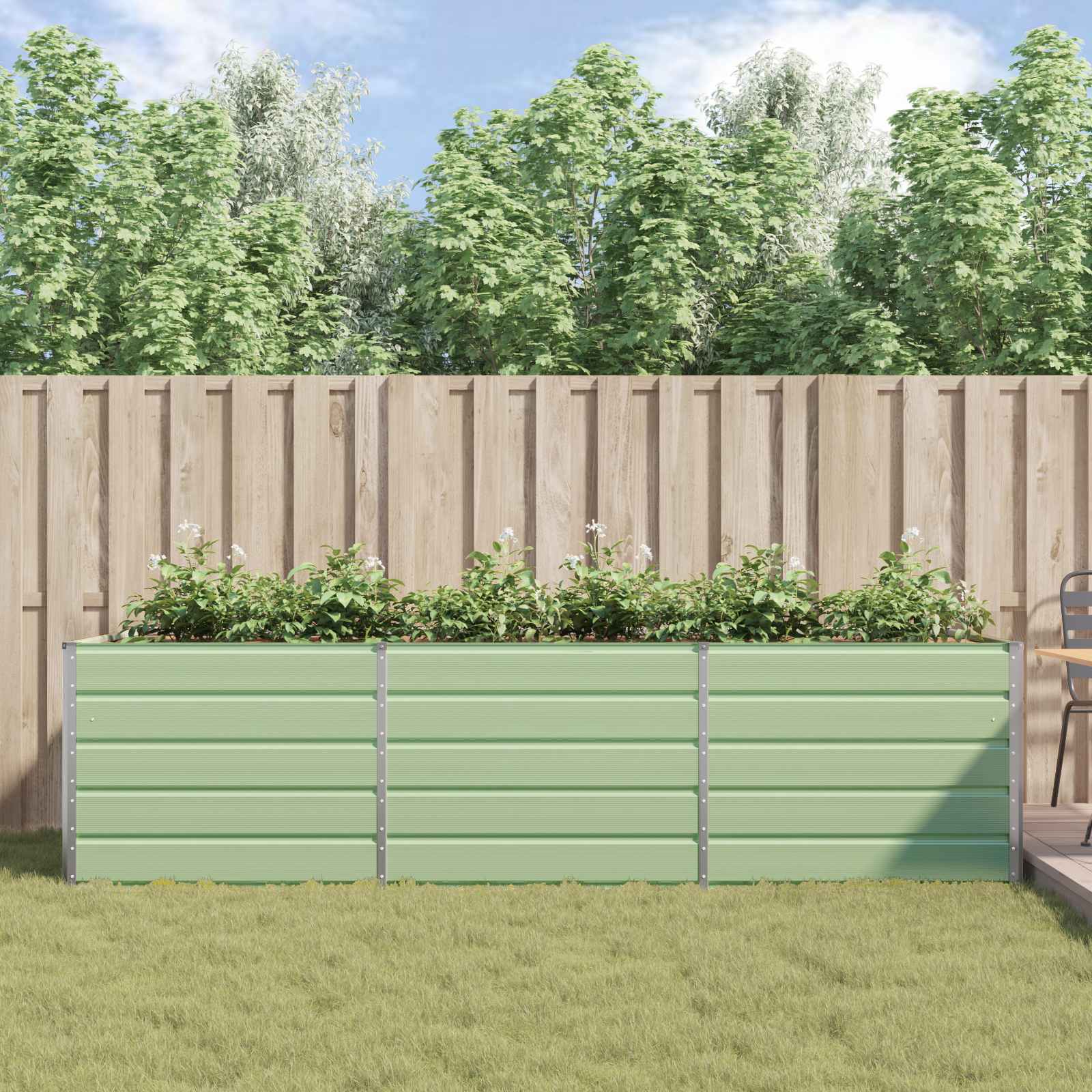 Fioriera Verde Pastello 290 x 100 x 75 cm Acciaio zincato