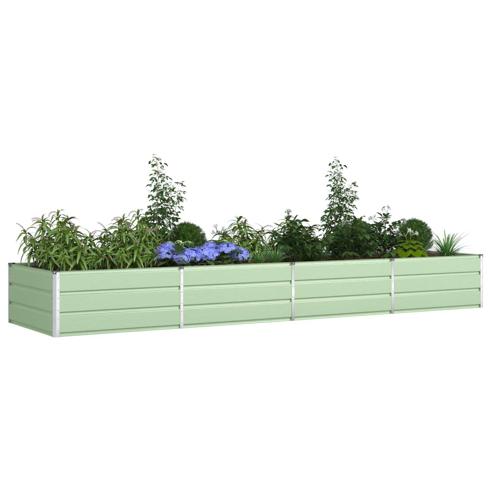 Fioriera Verde Pastello 385 x 100 x 45 cm Acciaio zincato