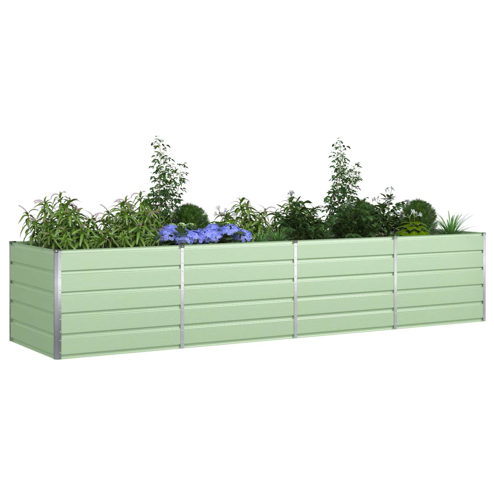 Fioriera Verde Pastello 385 x 100 x 75 cm Acciaio zincato
