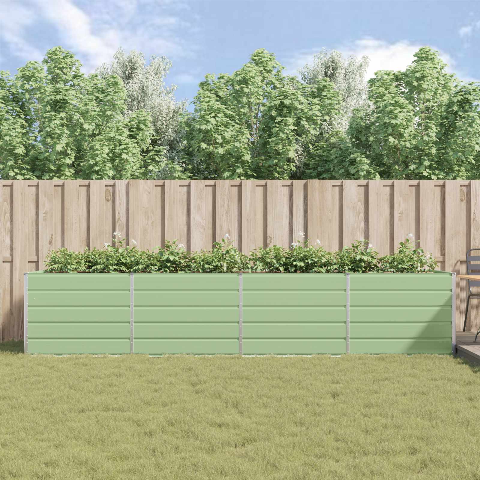 Fioriera Verde Pastello 385 x 100 x 75 cm Acciaio zincato