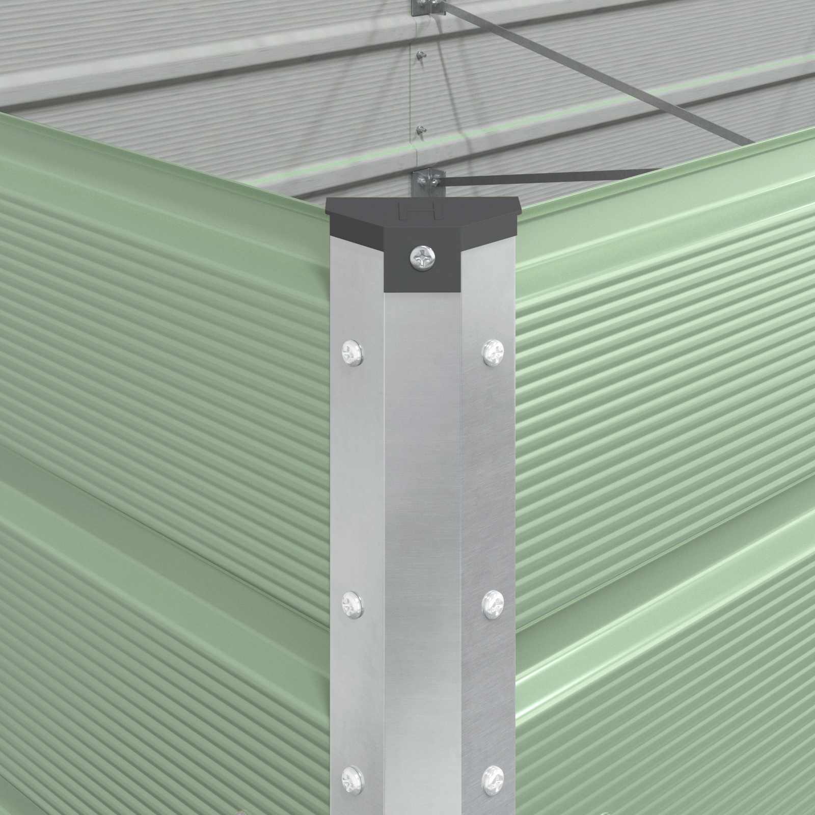 Fioriera Verde Pastello 480 x 100 x 45 cm Acciaio zincato
