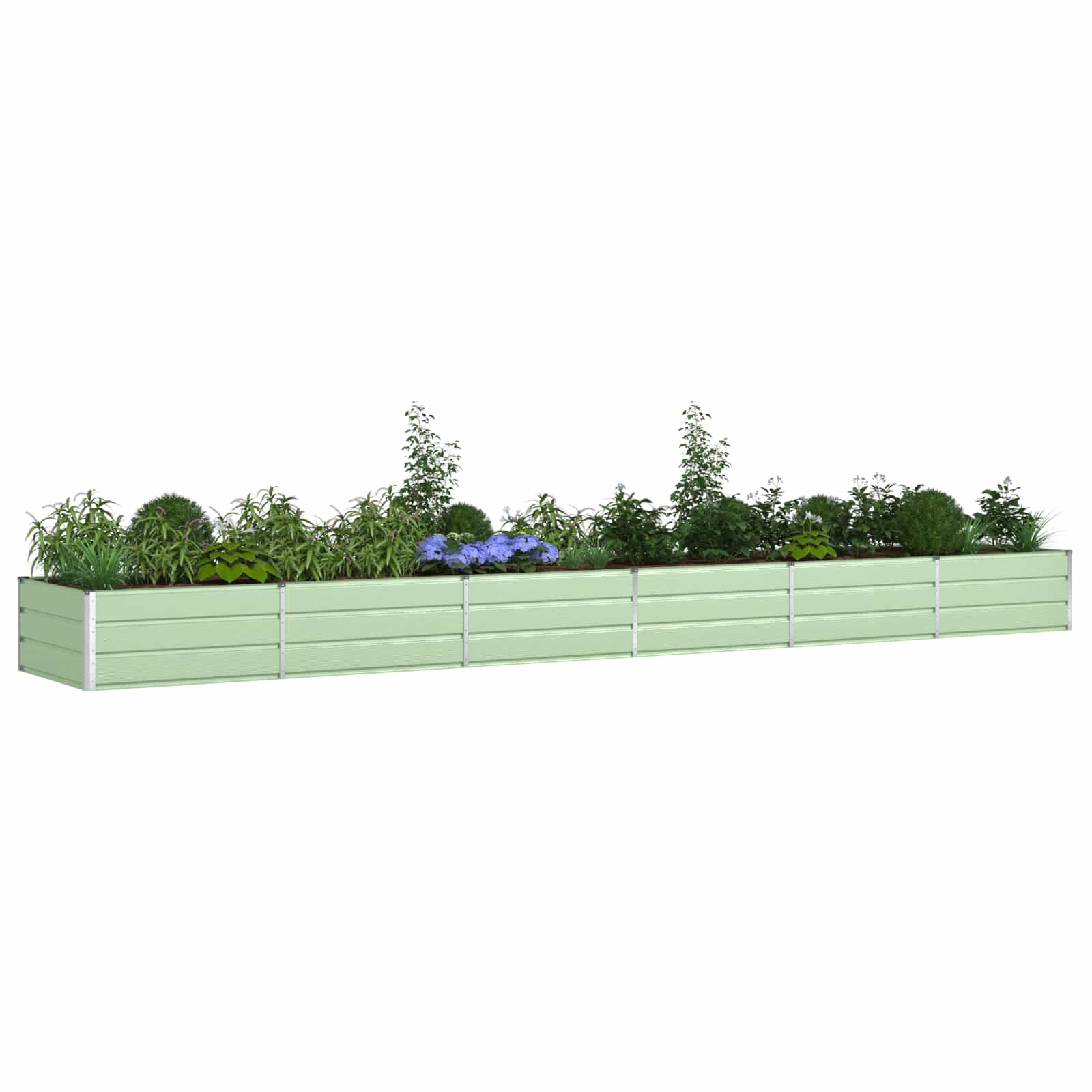 Fioriera Verde Pastello 580 x 100 x 45 cm Acciaio zincato