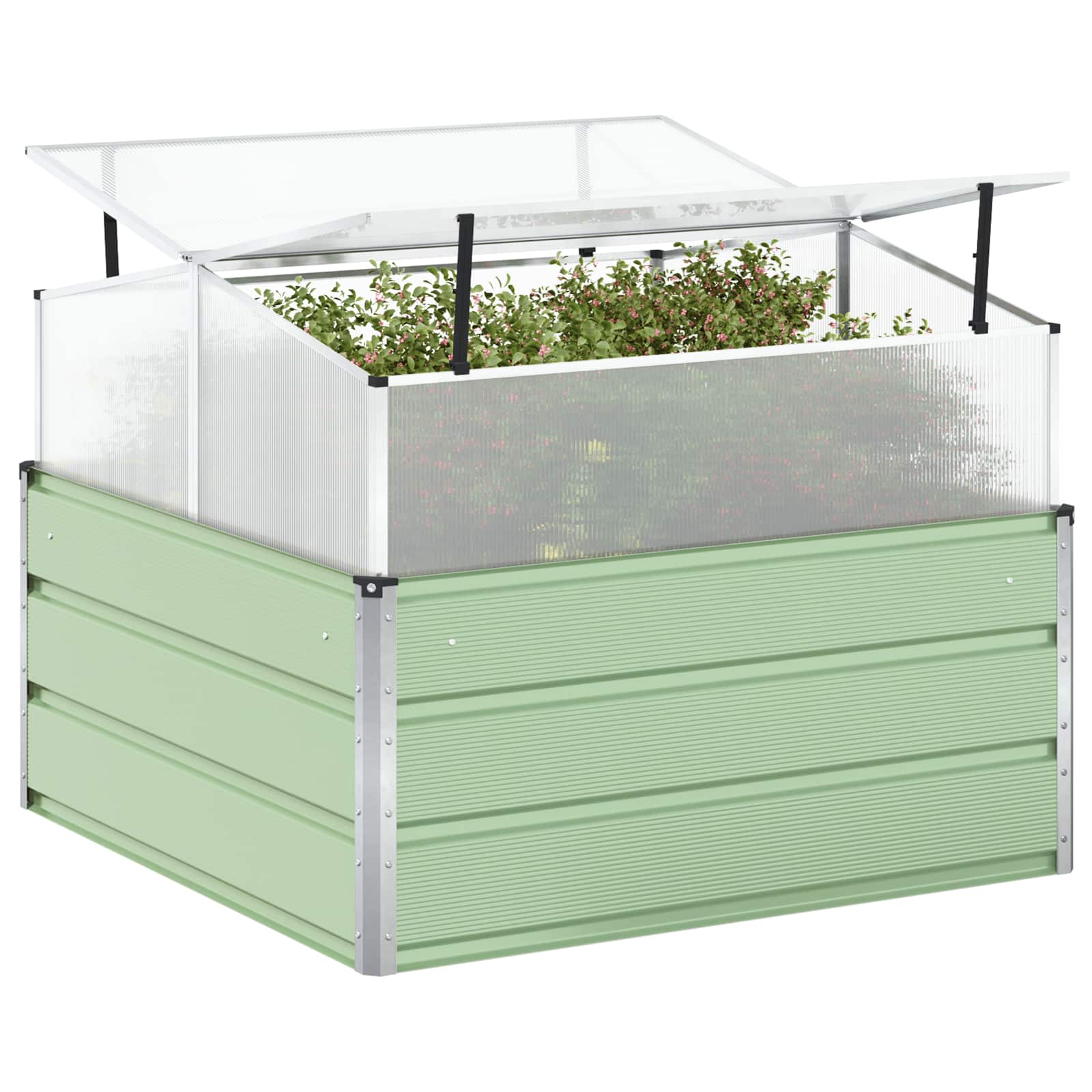 Fioriera Verde Pastello 100 x 100 x 77 cm Acciaio zincato