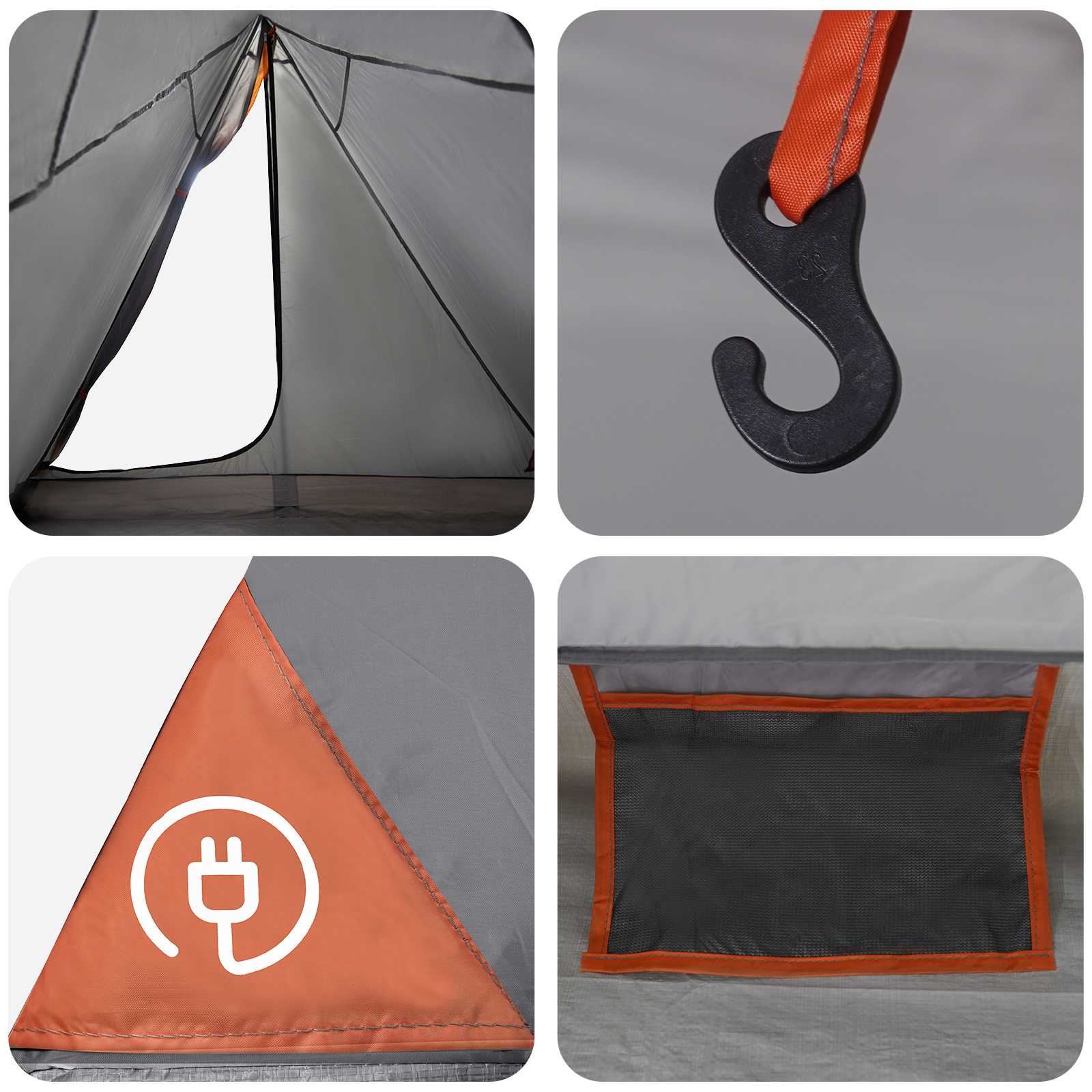Tenda da backpacking 2 persona Grigio e arancione