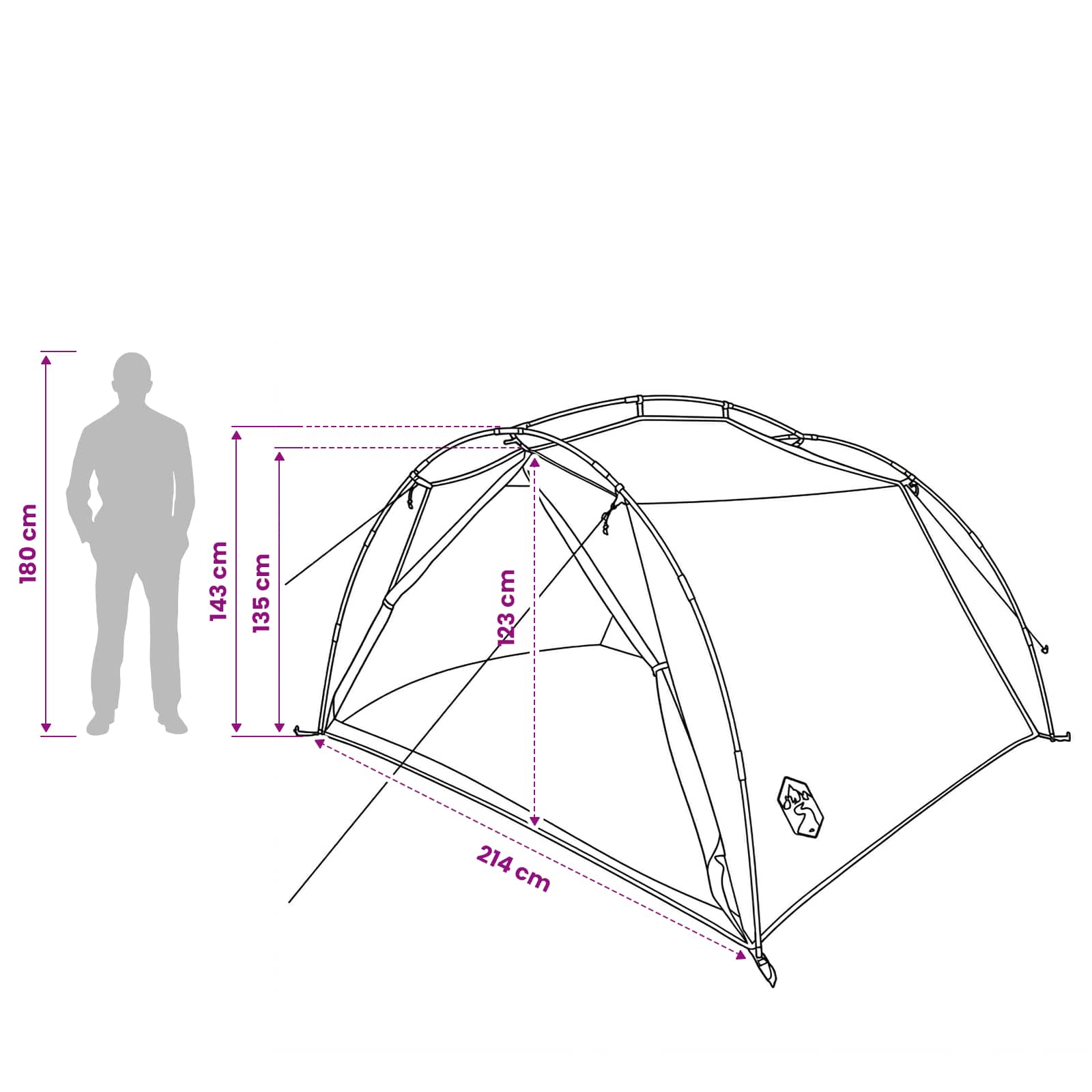Tenda a tunnel 4 persona Blu