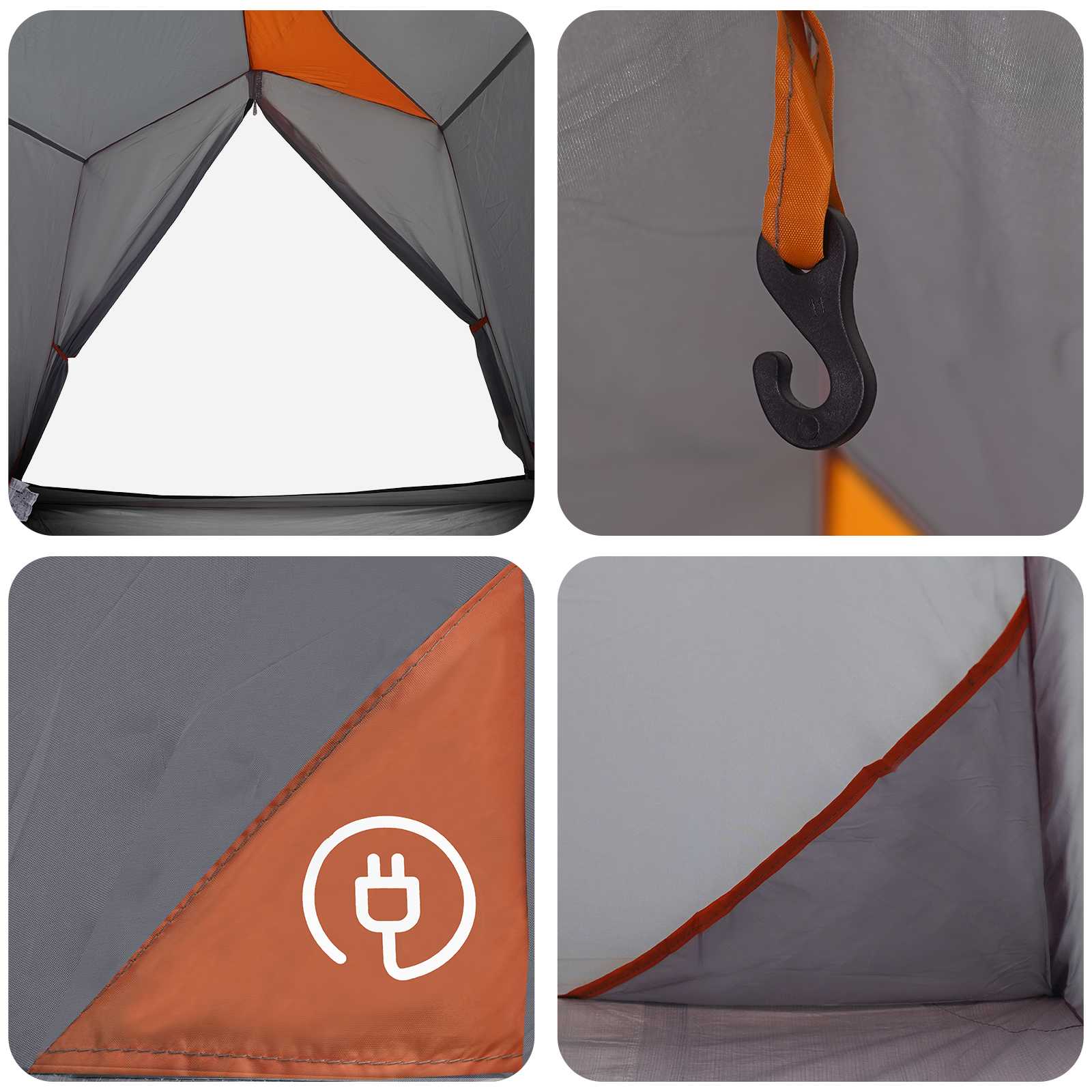 Tenda a tunnel 2 persona Grigio e arancione