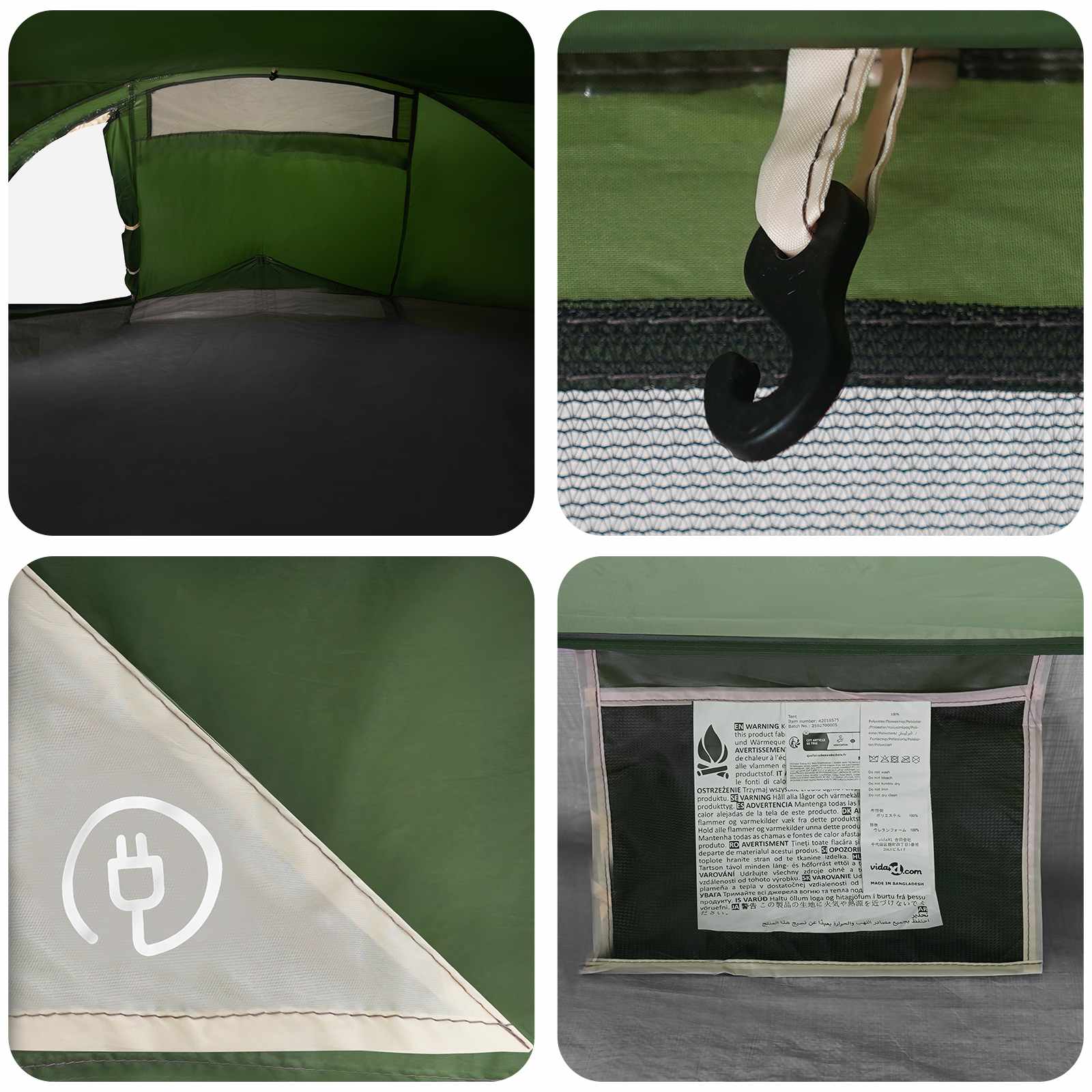 Tenda da backpacking 4 persona Verde