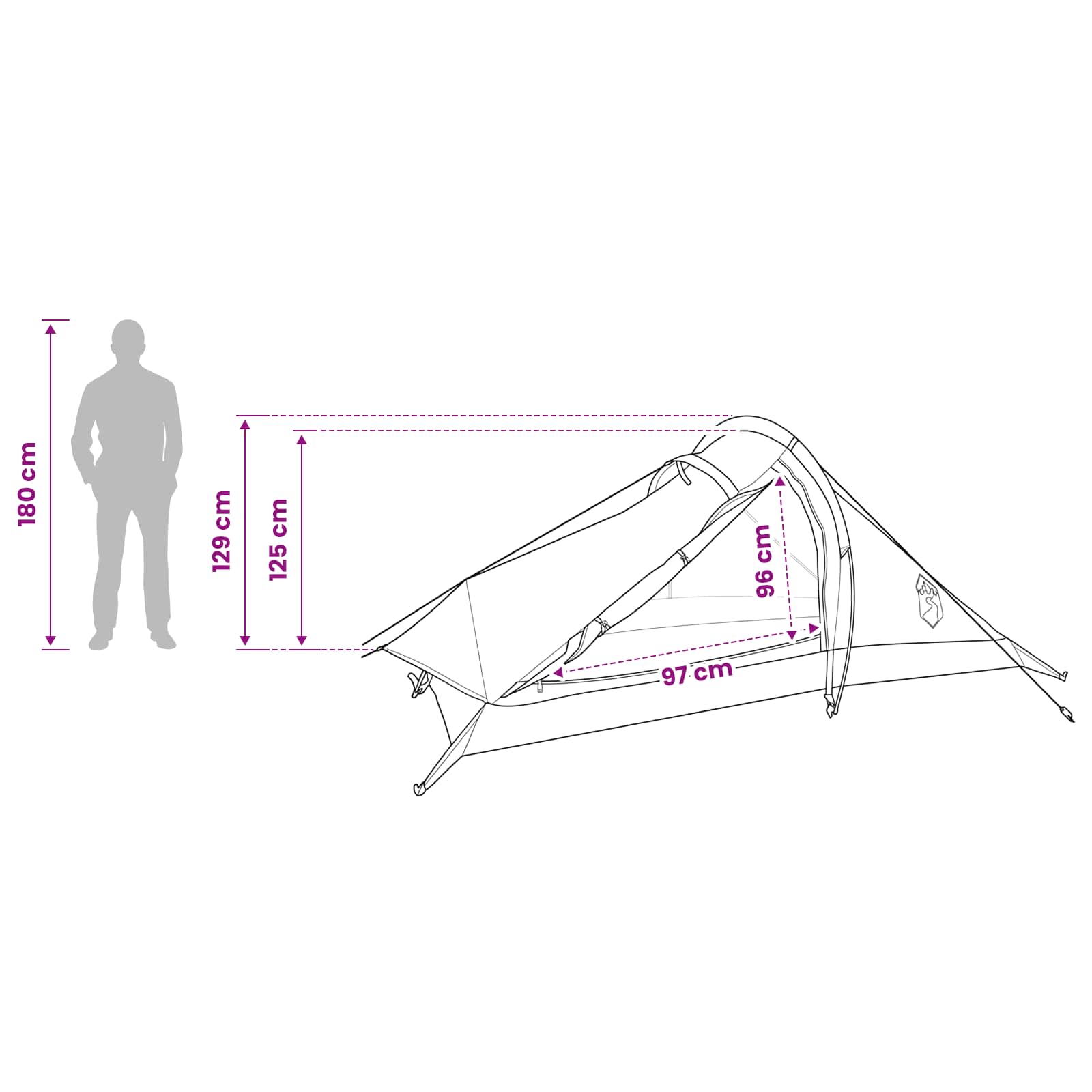 Tenda da backpacking 4 persona Verde