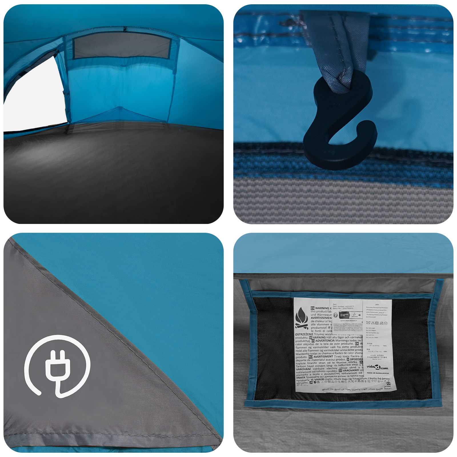 Tenda da backpacking 4 persona Blu