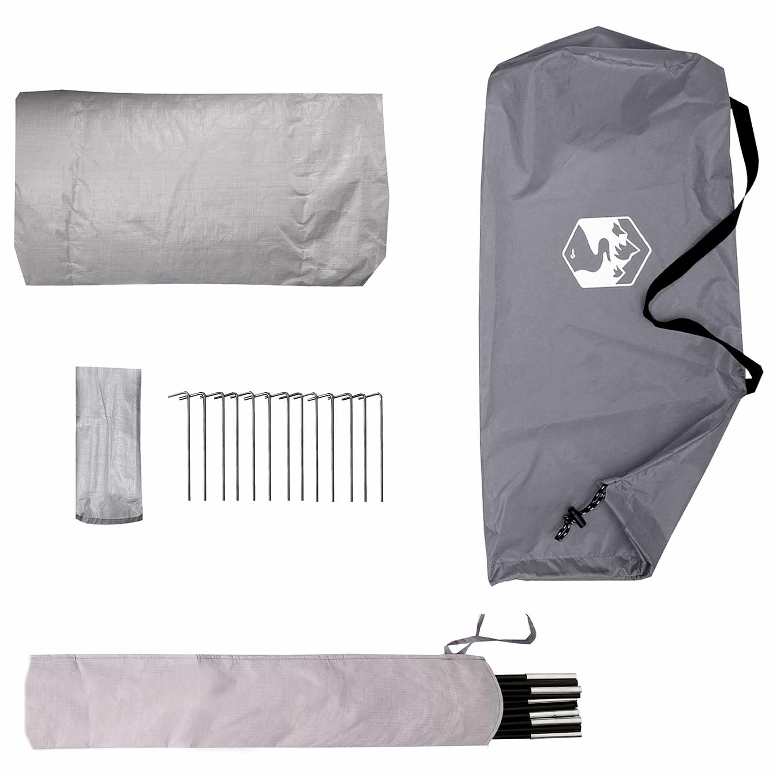 Tenda da backpacking 4 persona Grigio e arancione