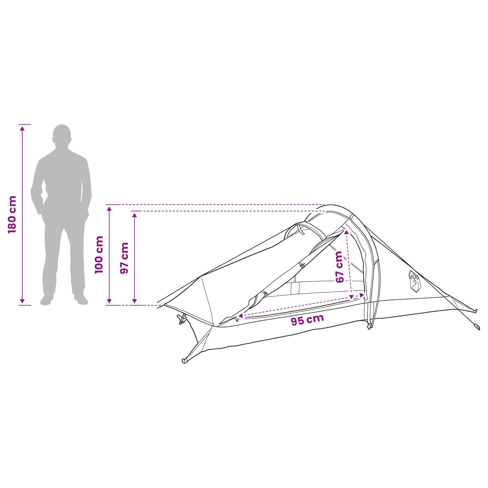 Tenda da backpacking 2 persona Verde