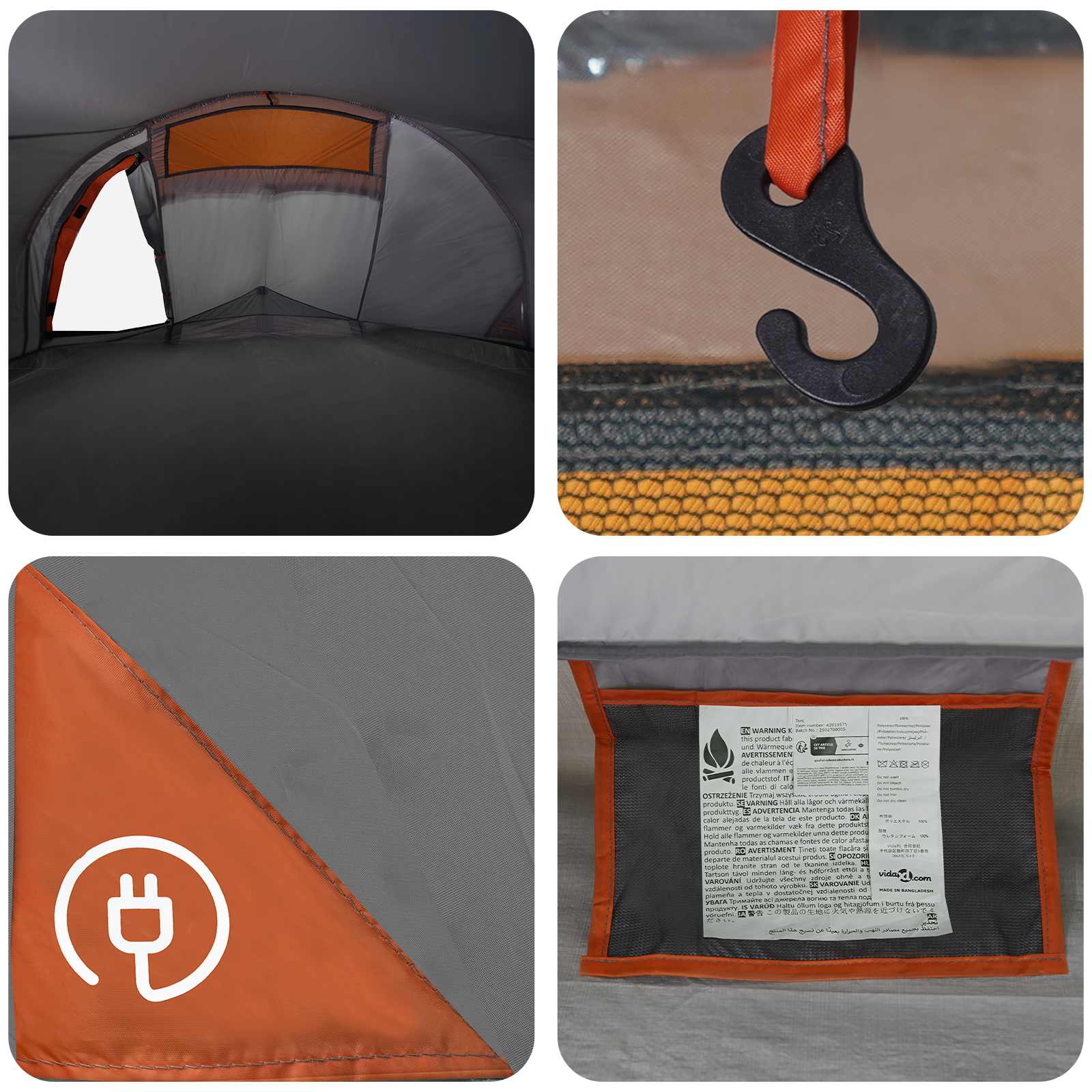 Tenda da backpacking 2 persona Grigio e arancione