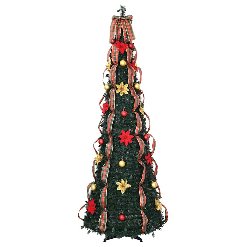 Albero di Natale artificiale con 150 LED Verde 185 cm PVC
