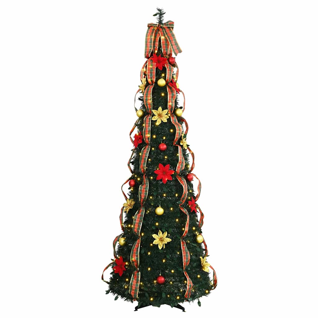 Albero di Natale artificiale con 200 LED Verde 215 cm PVC