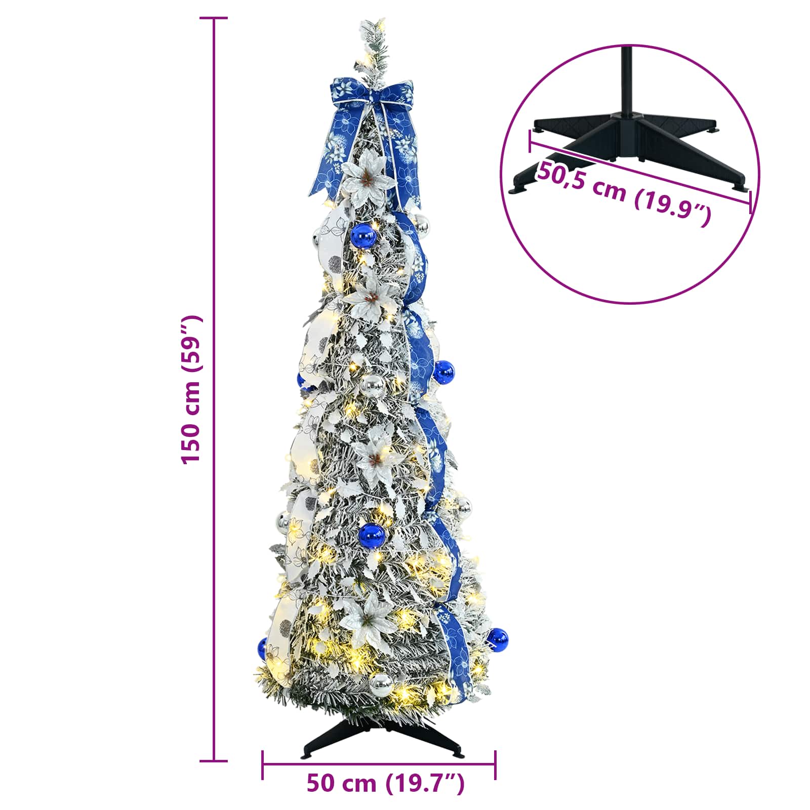 Albero di Natale artificiale Bianco 150 cm PVC