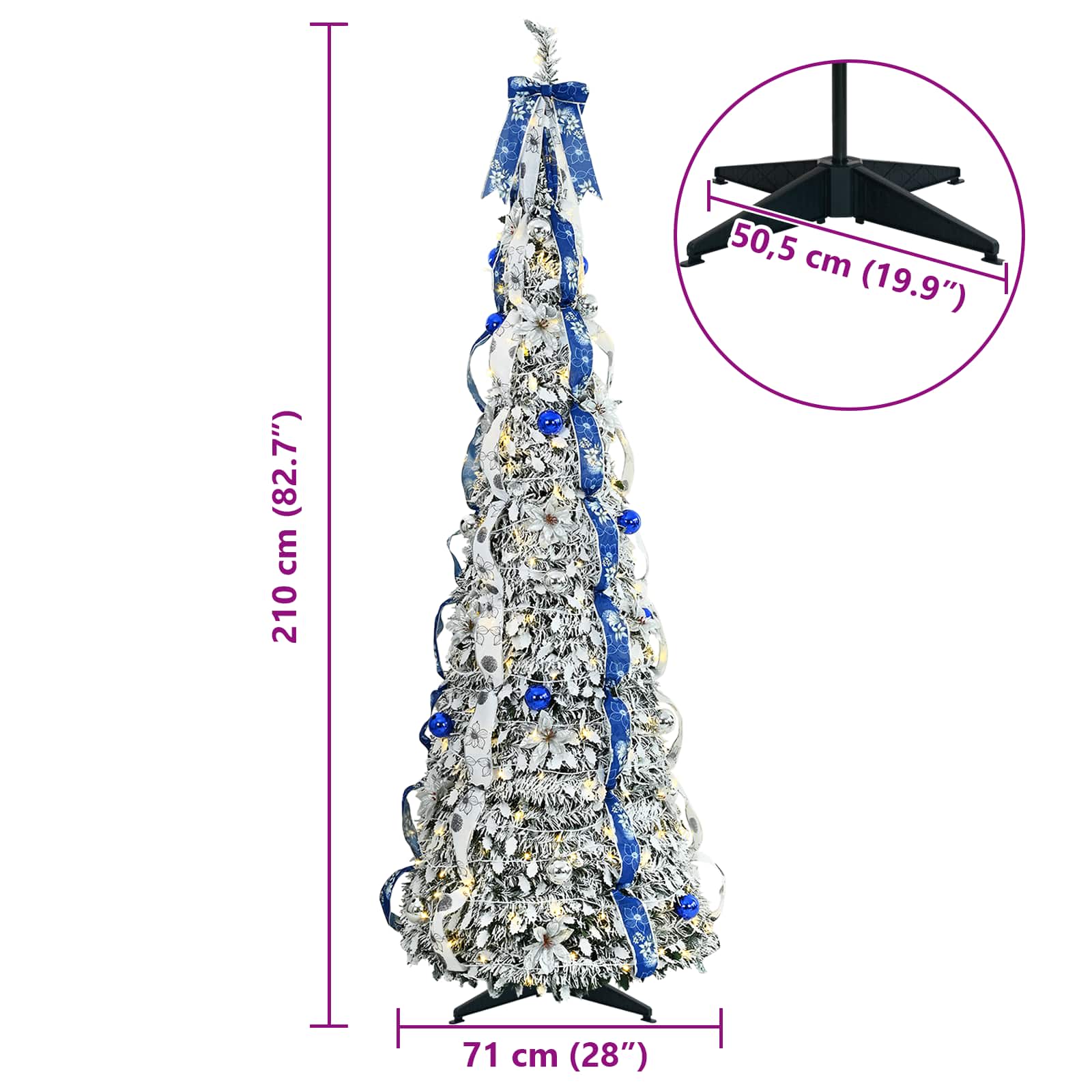 Albero di Natale artificiale Bianco 210 cm PVC