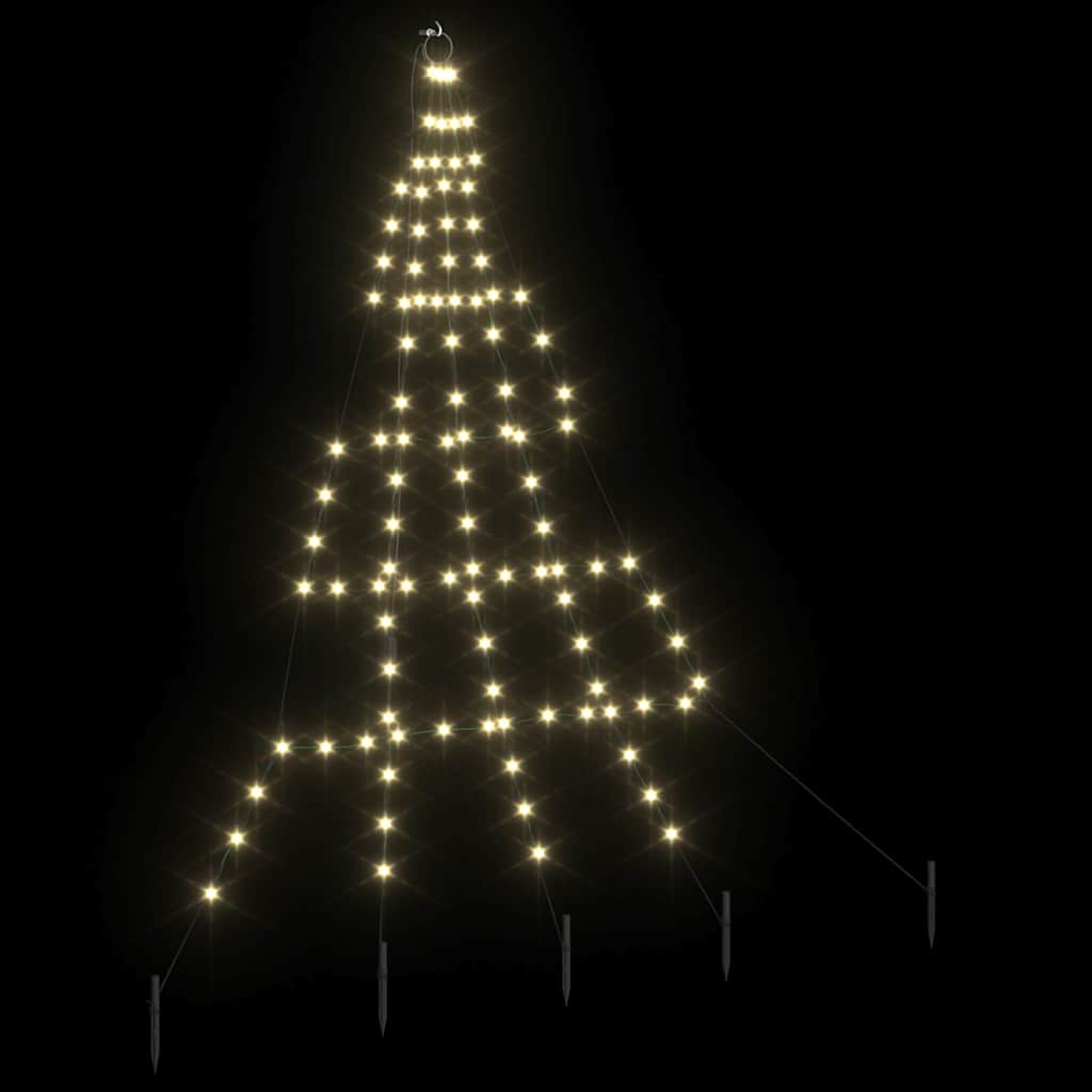 Albero di Natale LED con picchetti per il terreno Bianco caldo