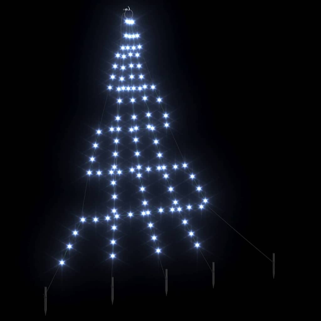 Albero di Natale LED con picchetti per il terreno Bianco freddo