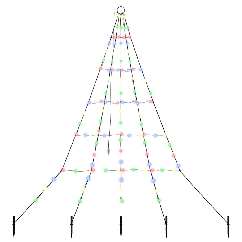 Albero di Natale LED con picchetti per il terreno Multicolore