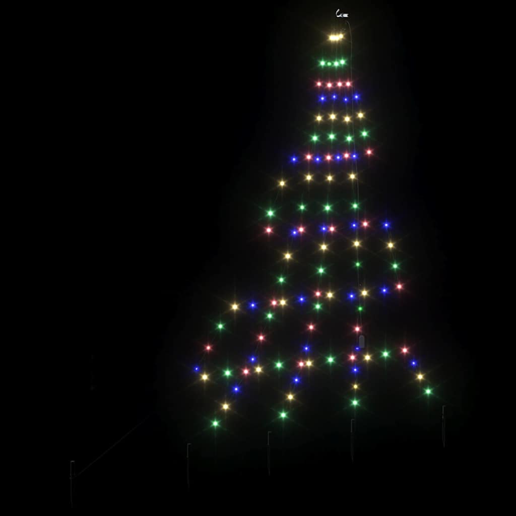 Albero di Natale LED con picchetti per il terreno Multicolore