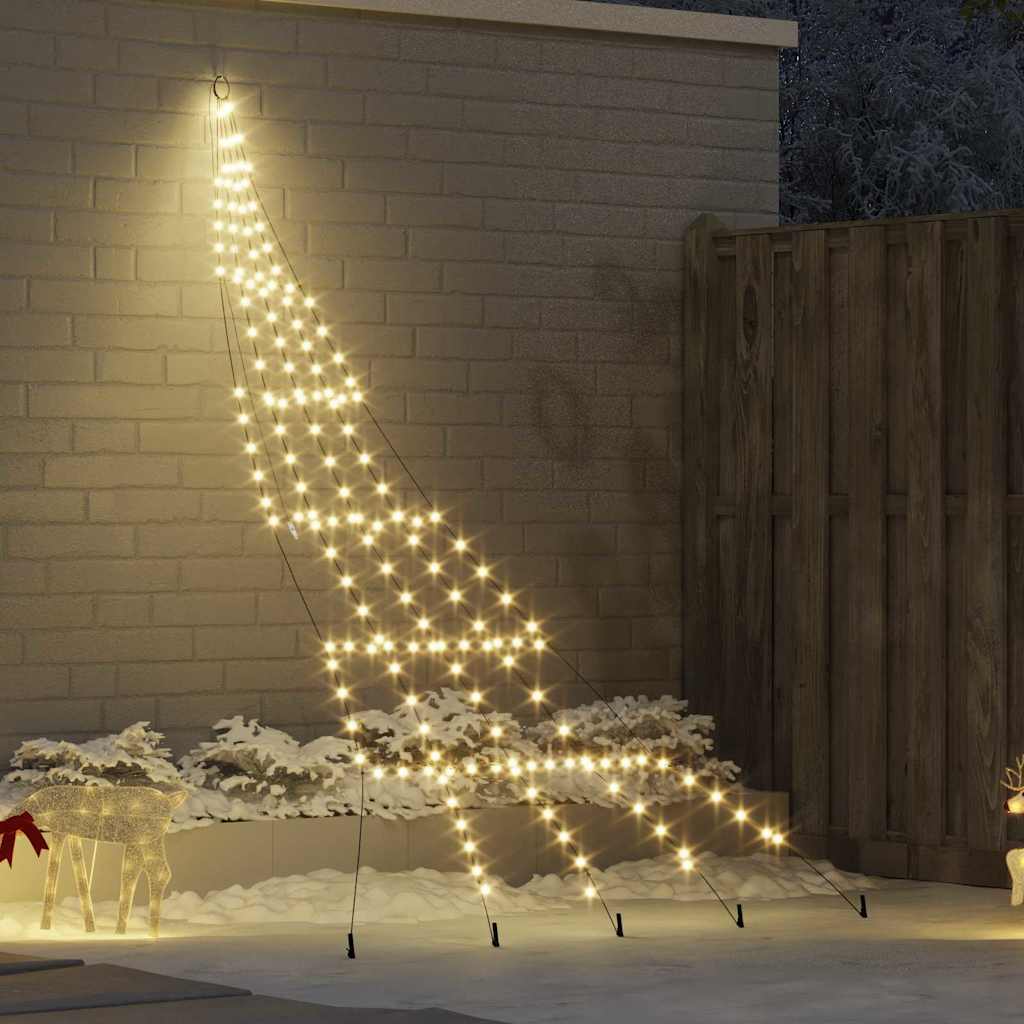 Albero di Natale LED con picchetti per il terreno Bianco caldo