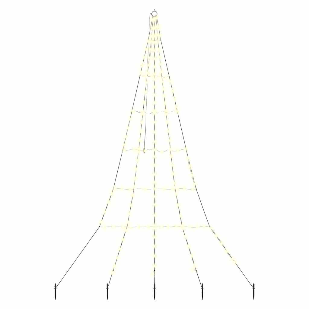 Albero di Natale LED con picchetti per il terreno Bianco caldo