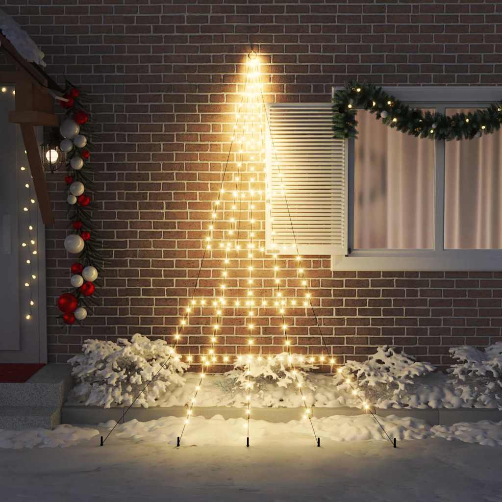 Albero di Natale LED con picchetti per il terreno Bianco caldo