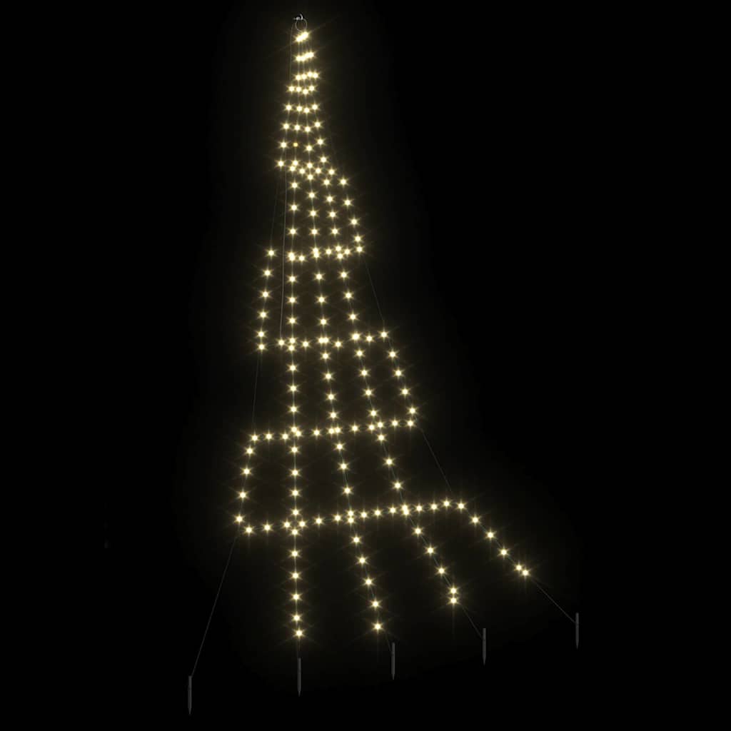 Albero di Natale LED con picchetti per il terreno Bianco caldo
