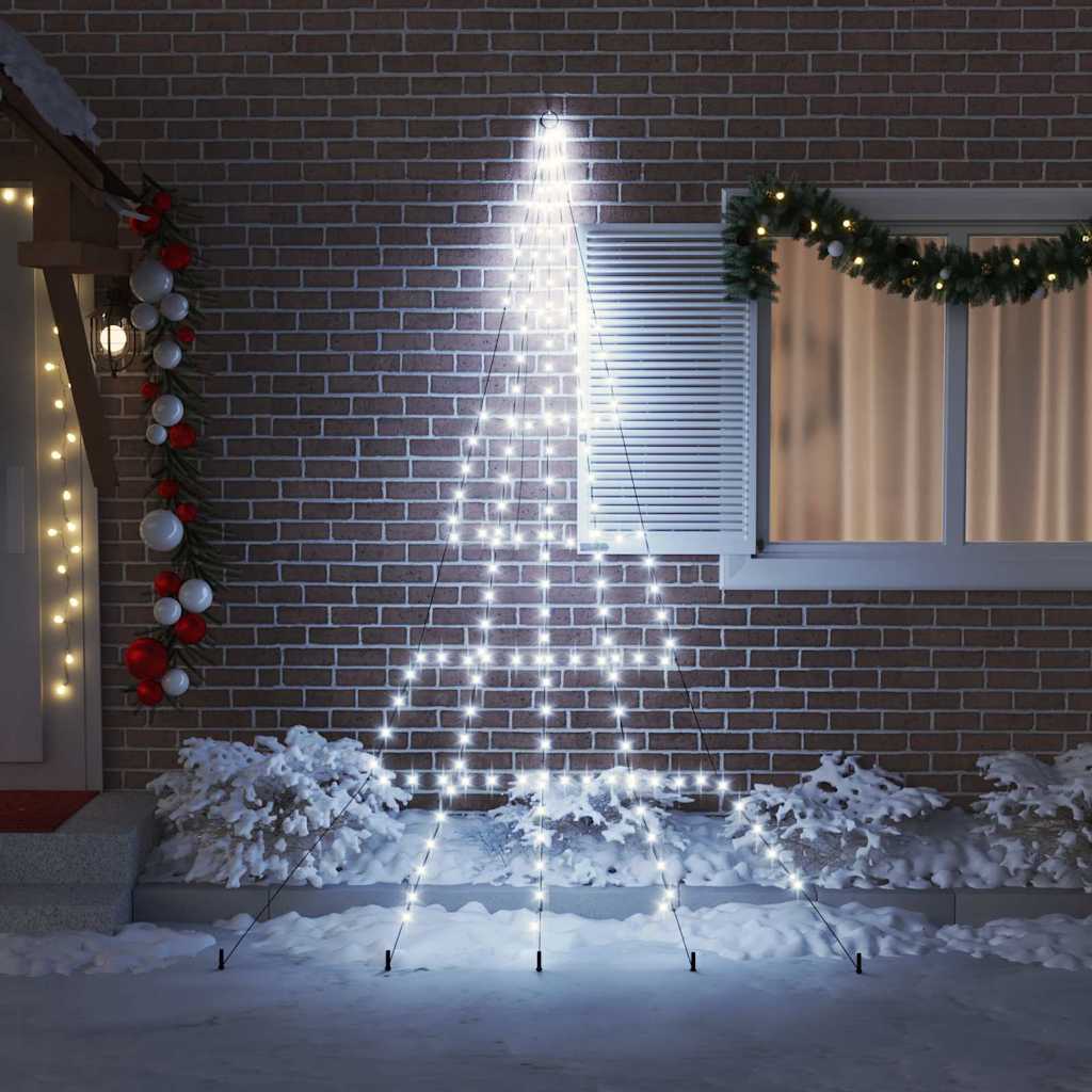 Albero di Natale LED con picchetti per il terreno Bianco freddo