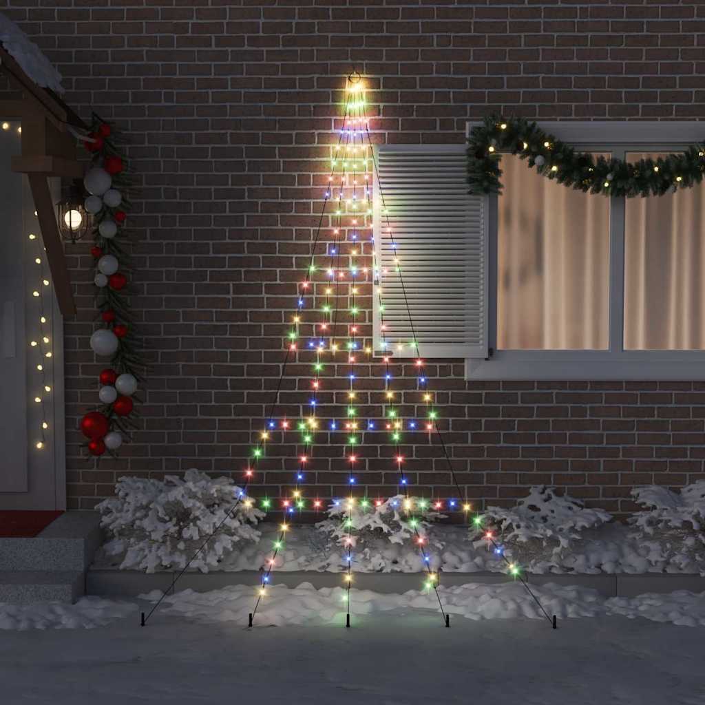 Albero di Natale LED con picchetti per il terreno Multicolore