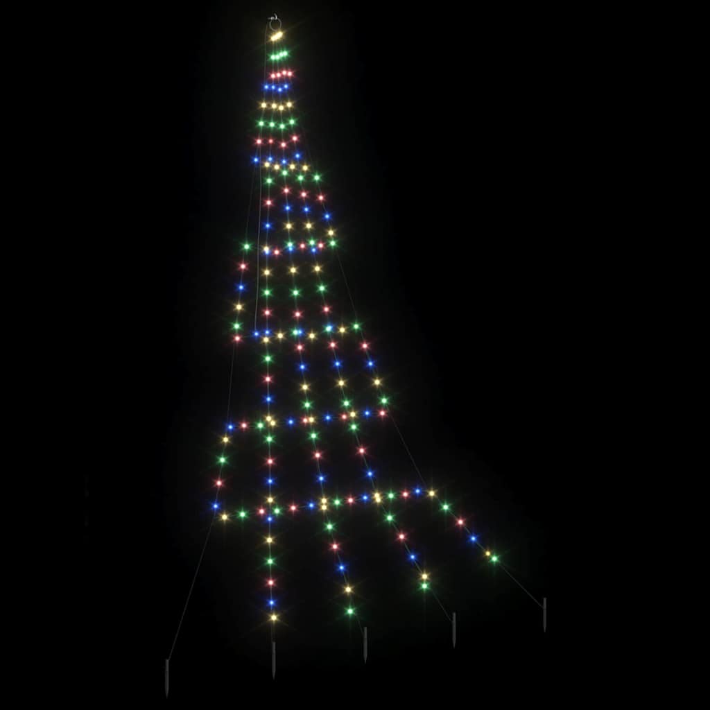 Albero di Natale LED con picchetti per il terreno Multicolore