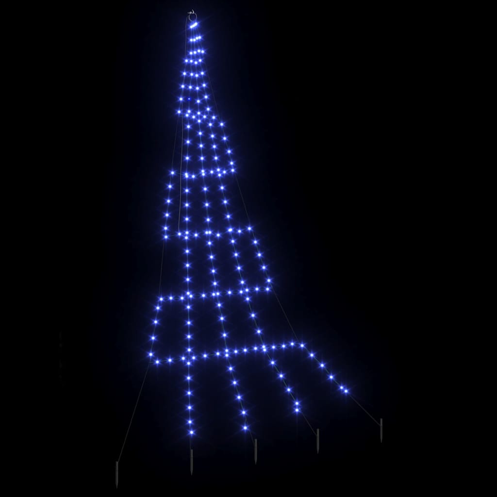 Albero di Natale LED con picchetti per il terreno Blu 306 cm