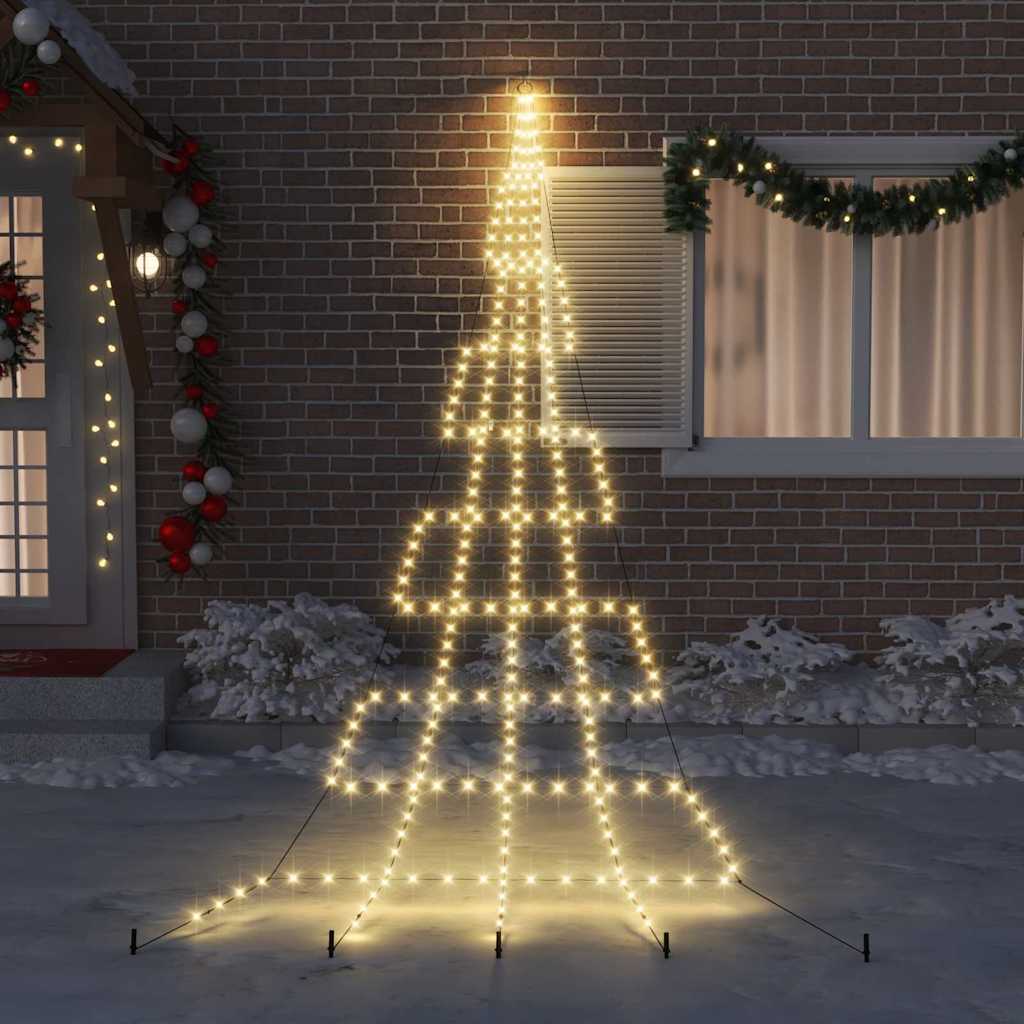 Albero di Natale LED con picchetti per il terreno Bianco caldo
