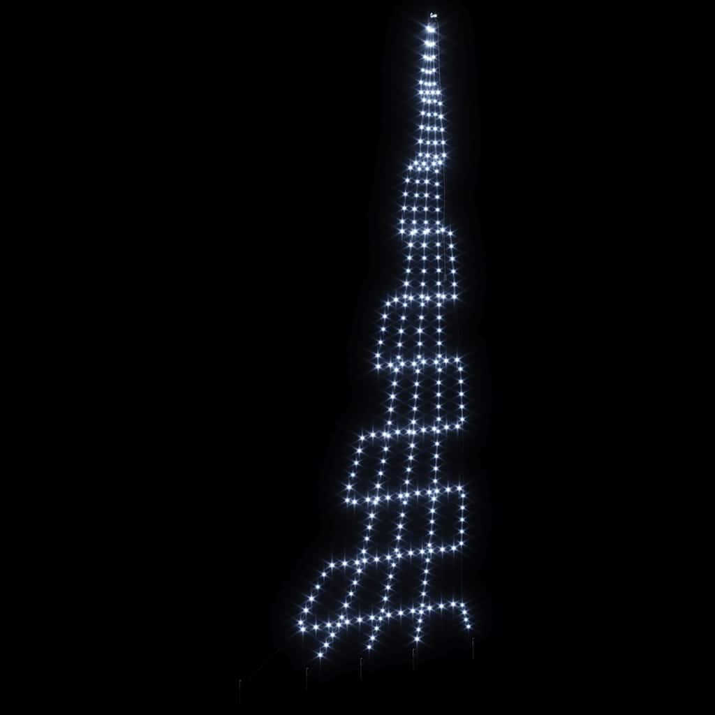 Albero di Natale LED con picchetti per il terreno Bianco freddo
