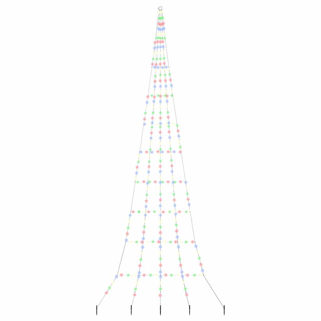 Albero di Natale LED con picchetti per il terreno Multicolore
