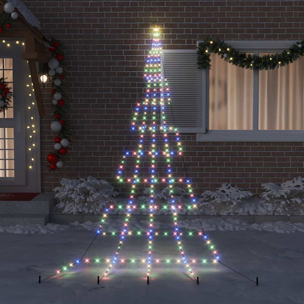 Albero di Natale LED con picchetti per il terreno Multicolore