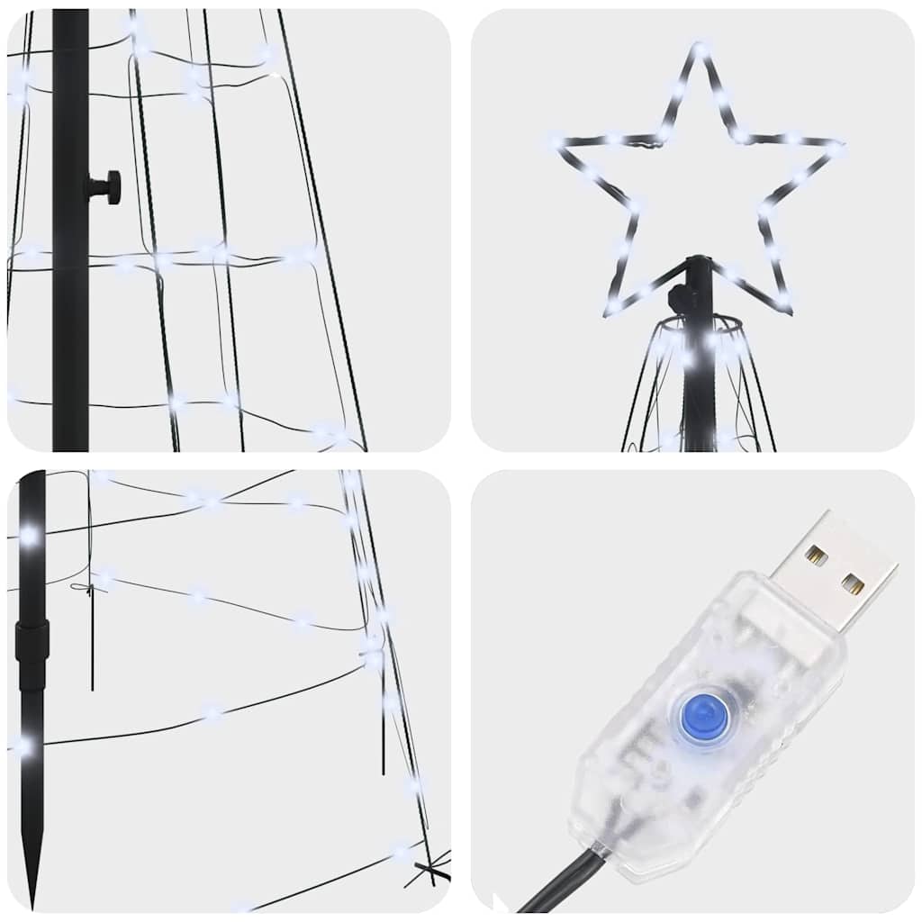 Albero di Natale LED con picchetti per il terreno Bianco freddo