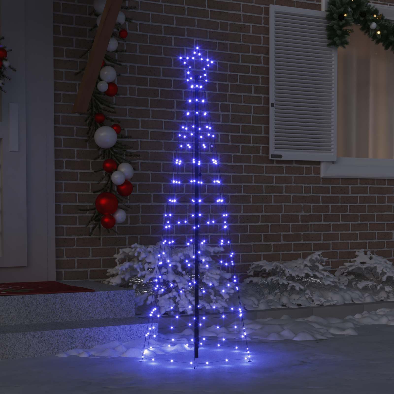 Albero di Natale LED con picchetti per il terreno Blu 250 cm