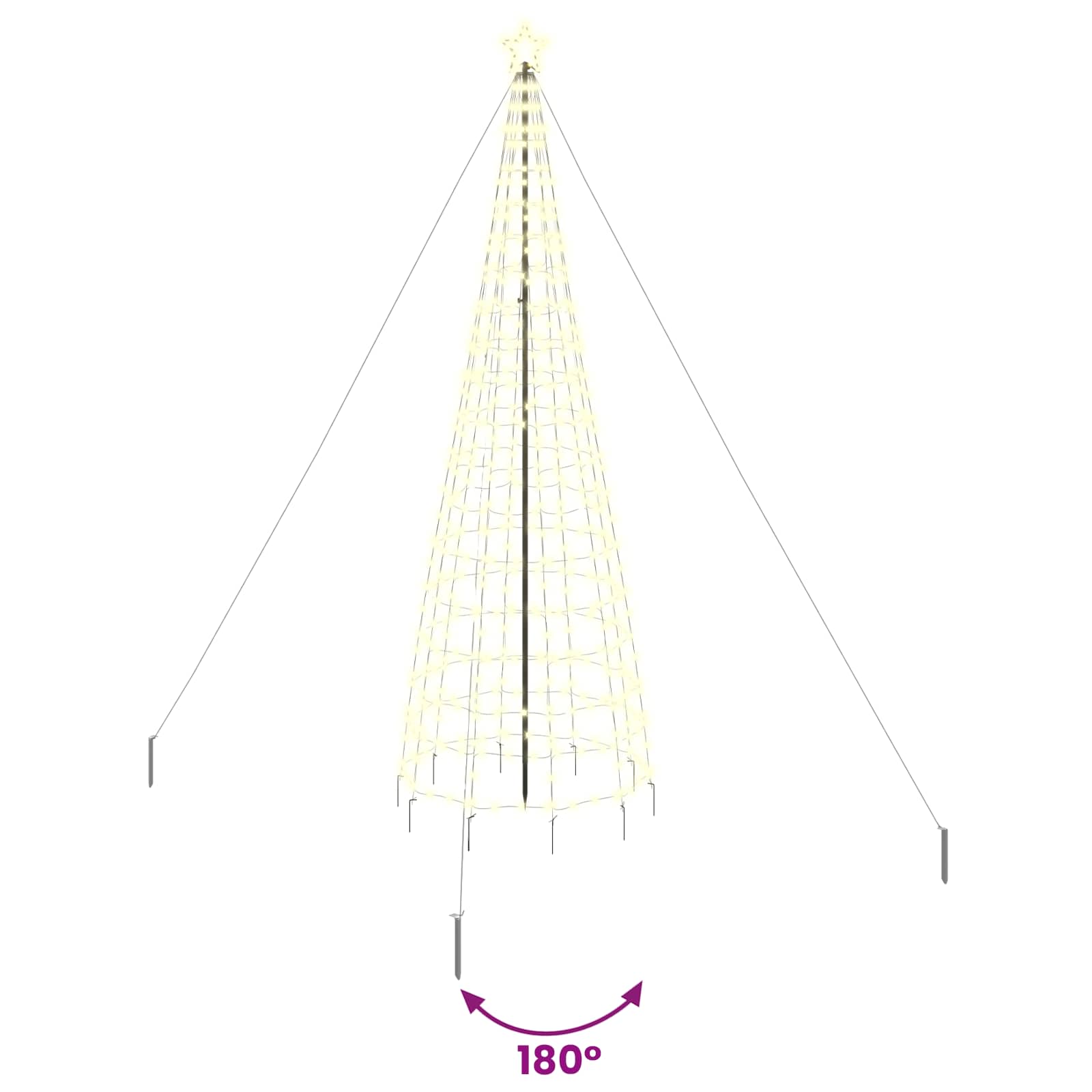 Albero di Natale LED EKENAS 400 cm 800 LED Bianco caldo Acciaio
