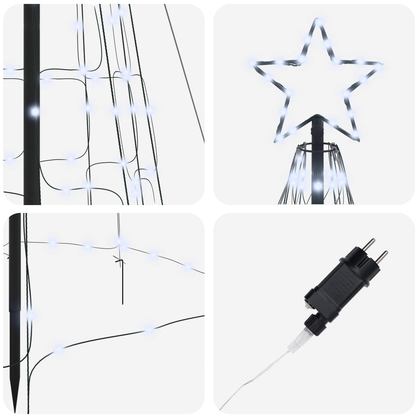 Albero di Natale LED EKENAS 400 cm 800 LED Bianco freddo