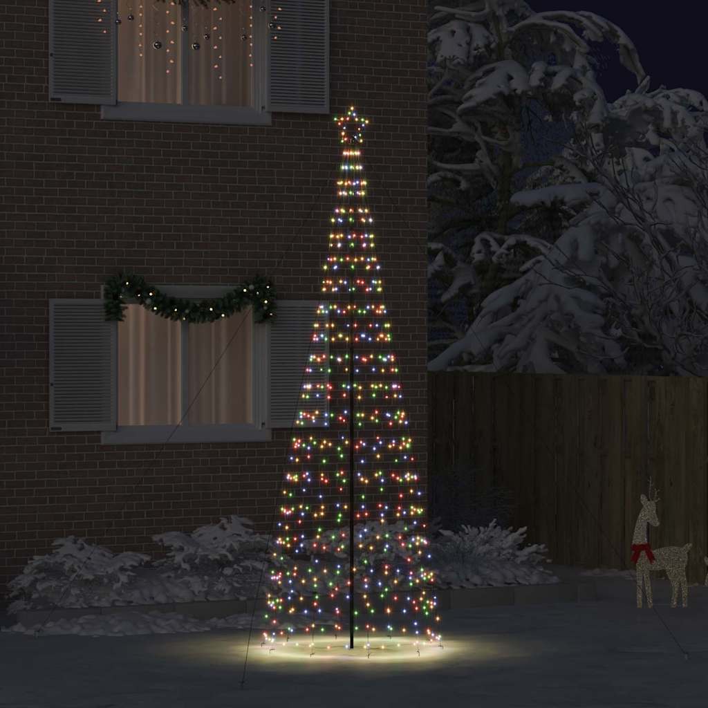 Albero di Natale LED con picchetti per il terreno Multicolore